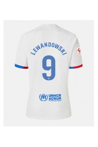 Barcelona Robert Lewandowski #9 Voetbaltruitje Uit tenue Dames 2023-24 Korte Mouw